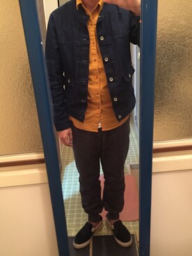 「TAKEO KIKUCHI（タケオキクチ）のアイテム（デニムジャケット）」を使った、はさんさん（メンズ・175cm）の秋コーディネート