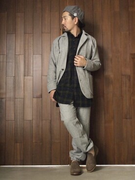 「VOO（ヴォー）のアイテム（ジャケット/アウター）」を使った、akira yaoさん（メンズ・173cm）の秋コーディネート