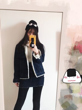 「STYLENANDA（スタイルナンダ）のアイテム（デニムジャケット）」を使った、美牙さん（レディース・170cm）の春コーディネート