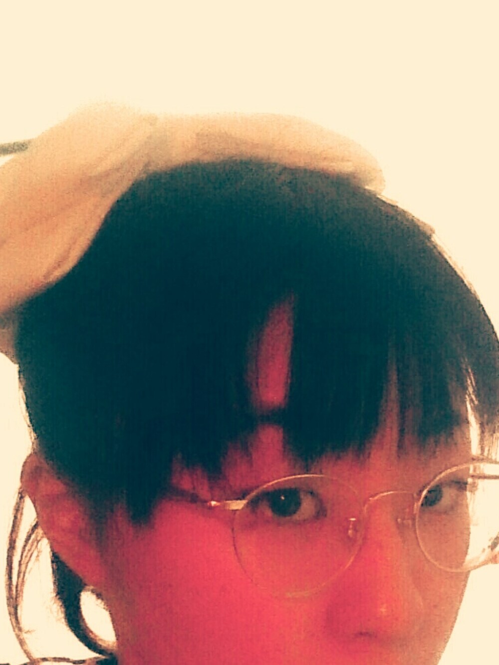 「美容室、デカリボン、パーティーヘア」｜「oui，Ayano Rubanのアイテム（シュシュ、ホワイト系）」を使った、fusakapiさん（レディース・156cm）の春コーディネートの1枚目の写真