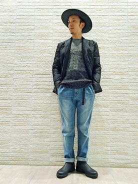 「グラデーションニット」｜「アイテム（ブルゾン）」を使った、ＳＥＮＵさん（メンズ・166cm）の秋コーディネート