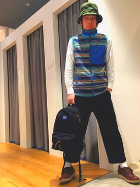 「SEVENDAYS=SUNDAY（セブンデイズサンデイ）のアイテム（バッグ）」を使った、ちゃますたーさん（メンズ・173cm）の冬コーディネート