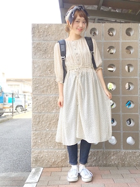 「しまむら（シマムラ）のアイテム（スニーカー）」を使った、てらさん（レディース・161cm）の春コーディネート