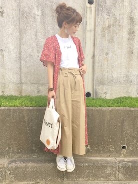 「しまむら（シマムラ）のアイテム（スニーカー）」を使った、てらさん（レディース・161cm）の夏コーディネート
