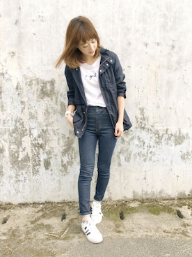 「ROPE' PICNIC（ロペピクニック）のアイテム（ジャケット/アウター）」を使った、てらさん（レディース・161cm）の夏コーディネート