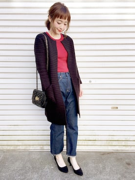 「ROPE' PICNIC（ロペピクニック）のアイテム（その他アウター）」を使った、てらさん（レディース・161cm）の秋コーディネート