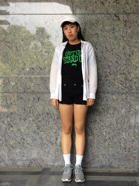「school」｜「アイテム（キャップ）」を使った、Luさん（レディース・166cm）の秋コーディネート