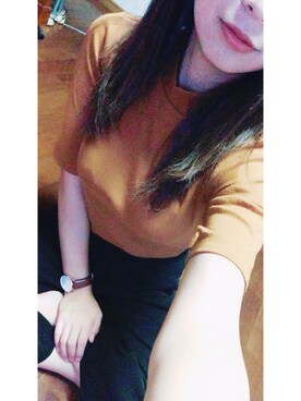 「ハイネックトップス」｜「アイテム（腕時計）」を使った、C.さん（レディース・159cm）の秋コーディネート