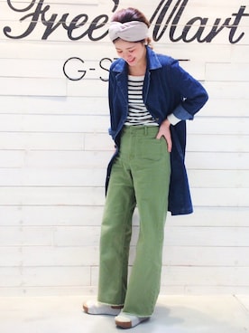 「FREE'S MART（フリーズマート）のアイテム（デニムジャケット）」を使った、chika.さん（レディース・156cm）の冬コーディネート