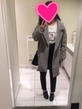 「ENVYM（アンビー）のアイテム（チェスターコート）」を使った、ARISAさん（レディース・153cm）の冬コーディネート