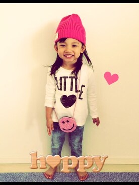 「DIESEL KIDS」｜「アイテム（ニットキャップ/ビーニー）」を使った、HARURU!!!さん（キッズ・90cm）の秋コーディネート