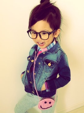 「スウェット×シャツ」｜HARURU!!!さん（キッズ・100cm）の冬コーディネート