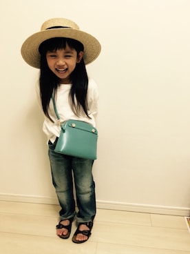 「FREE'S MART（フリーズマート）のアイテム（帽子）」を使った、HARURU!!!さん（キッズ・110cm）の春コーディネート