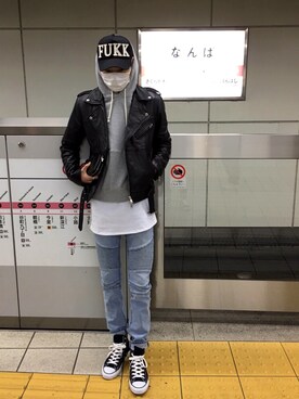 「FRESH.I.AM（フレッシュ.アイ.アム）のアイテム」を使った、Haayaatooさん（メンズ・175cm）の冬コーディネート