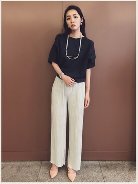 「ゆるずる」｜「アイテム（パンツ）」を使った、annaさん（レディース・163cm）の春コーディネート