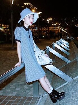 「MONKI（モンキ）のアイテム（ブーティ）」を使った、Mitsu Hana さん（レディース・155cm）の秋コーディネート