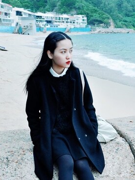 「MONKI（モンキ）のアイテム（ダウンジャケット/コート）」を使った、Mitsu Hana さん（レディース・155cm）の冬コーディネート