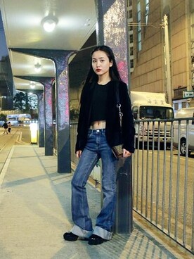 「MONKI（モンキ）のアイテム（ブーティ）」を使った、Mitsu Hana さん（レディース・157cm）の春コーディネート