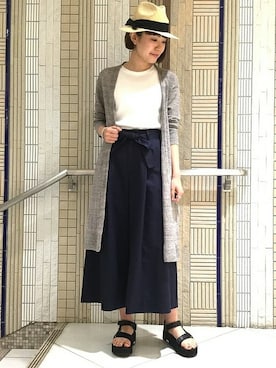 「FRAMeWORK（フレームワーク）のアイテム（カーディガン/ボレロ）」を使った、FRAMeWORK  kanaeさん（レディース・162cm）の夏コーディネート