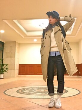「A.P.C.」｜「アイテム（トレンチコート）」を使った、r y o **さん（レディース・153cm）の冬コーディネート