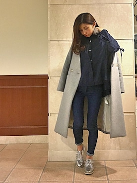 「グリッター」｜「アイテム（その他アウター）」を使った、r y o **さん（レディース・153cm）の冬コーディネート