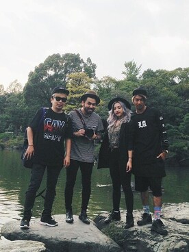 「C.E（シーイー）のアイテム（Tシャツ/カットソー、ブラック系）」を使った、masahirooguraさん（メンズ）の秋コーディネート