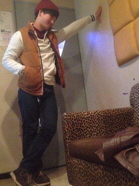 「TOMMY（トミー）のアイテム（スウェット）」を使った、JINさんさん（メンズ・169cm）の冬コーディネート