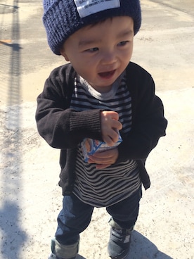 「1歳6ヶ月」｜「アイテム（ニットキャップ/ビーニー）」を使った、michelさん（キッズ・80cm）の秋コーディネート