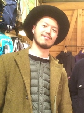 「Engineered Garments（エンジニアードガーメンツ）のアイテム（チェスターコート）」を使った、MiyaKjさん（メンズ・181cm）の冬コーディネート