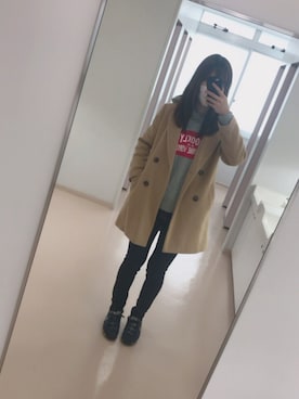 「アイテム（チェスターコート）」を使った、Yukoさん（レディース・172cm・10代）の秋コーディネート