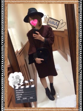 「ツバ広ハット」｜AiR⁂さん（レディース・151cm）の秋コーディネート