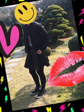 「BEAMS（ビームス）のアイテム（スタジャン）」を使った、Yoさん（レディース・153cm）の冬コーディネート