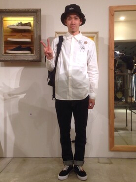 「rehacer（レアセル）のアイテム（帽子）」を使った、HARUKIさん（メンズ・171cm）の春コーディネート