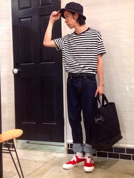 「rehacer（レアセル）のアイテム（帽子）」を使った、HARUKIさん（メンズ・171cm）の夏コーディネート