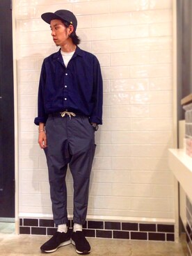 HARUKIさんの「rehacer :Pilgrim Wide Shirt Made in Okayama Japan / プリグリムワイドシャツ メイドイン岡山ジャパン」を使ったコーディネート