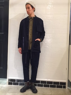 「TROVE（トローヴ）のアイテム（帽子）」を使った、HARUKIさん（メンズ・171cm）の秋コーディネート
