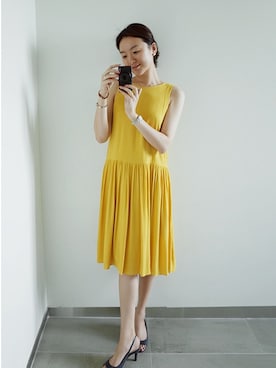 「ルーズフィット」｜「アイテム（ワンピース/ドレス）」を使った、LITTLEBLACKさん（レディース・162cm）の春コーディネート