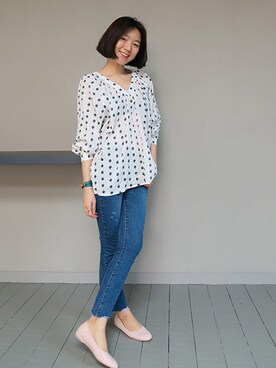 「お気に入りのTシャツ」｜LITTLEBLACKさん（レディース・162cm）の春コーディネート