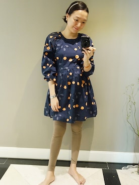 「ドット柄」｜LITTLEBLACKさん（レディース・162cm）の夏コーディネート