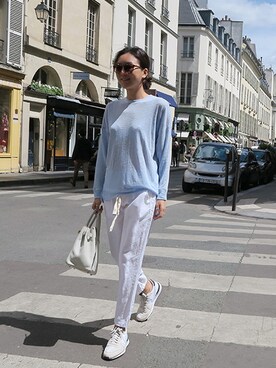 「ウエストゴム」｜LITTLEBLACKさん（レディース・162cm）の夏コーディネート