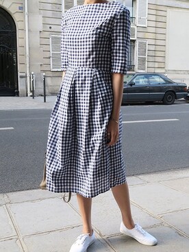 「フレンチカジュアル」｜LITTLEBLACKさん（レディース・162cm）の夏コーディネート