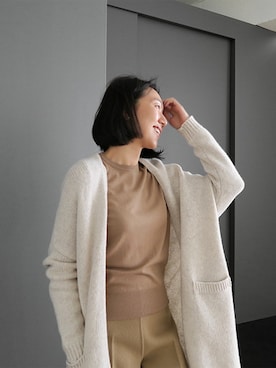 「ロングカーディガン」｜LITTLEBLACKさん（レディース・162cm）の秋コーディネート