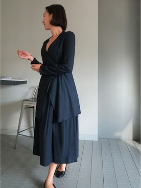 「コクーンスカート」｜LITTLEBLACKさん（レディース・162cm）の秋コーディネート