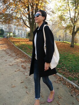 「アイテム（エコバッグ/サブバッグ）」を使った、LITTLEBLACKさん（レディース・162cm）の冬コーディネート