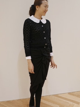 「シャツ×ニット」｜LITTLEBLACKさん（レディース・162cm）の冬コーディネート