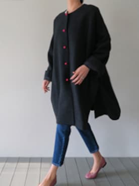 「アイテム（ノーカラージャケット、グレー系）」を使った、LITTLEBLACKさん（レディース・162cm）の冬コーディネート