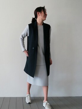 「 黒」｜LITTLEBLACKさん（レディース・162cm）の冬コーディネート