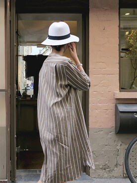 「 ハット」｜「アイテム（ワンピース/ドレス）」を使った、LITTLEBLACKさん（レディース・162cm）の春コーディネート