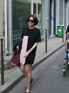 「アイテム（チュニック）」を使った、LITTLEBLACKさん（レディース・162cm）の夏コーディネート