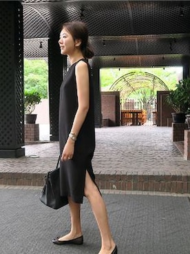 「 黒」｜LITTLEBLACKさん（レディース・162cm）の夏コーディネート